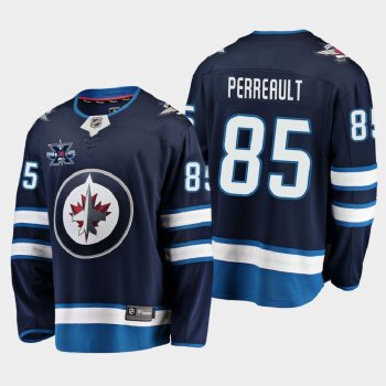 Winnipeg Jets #85 Mathieu Perreault 2020-21 10th Anniversary Home Honor Dale Hawerchuk Navy Jersey