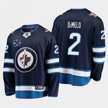 Winnipeg Jets #2 Dylan DeMelo 2020-21 10th Anniversary Home Honor Dale Hawerchuk Navy Jersey