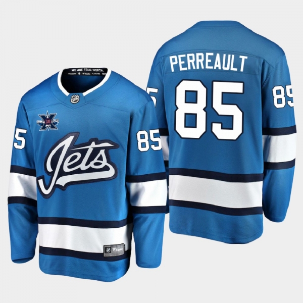 Winnipeg Jets #85 Mathieu Perreault 2020-21 10th Anniversary Alternate Honor Dale Hawerchuk Blue Jersey