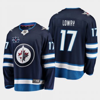 Winnipeg Jets #17 Adam Lowry 2020-21 10th Anniversary Home Honor Dale Hawerchuk Navy Jersey