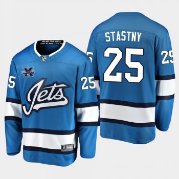 Men's JerseyWinnipeg Jets #25 Paul Stastny 2020-21 10th Anniversary Alternate Honor Dale Hawerchuk Blue Jersey