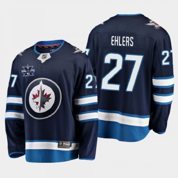 Winnipeg Jets #27 Nikolaj Ehlers 2020-21 10th Anniversary Home Honor Dale Hawerchuk Navy Jersey