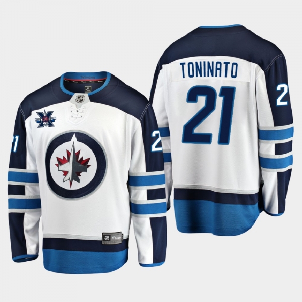 Winnipeg Jets #21 Dominic Toninato 2020-21 10th Anniversary Away Honor Dale Hawerchuk White Jersey