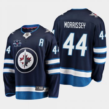 Winnipeg Jets #44 Josh Morrissey 2020-21 10th Anniversary Home Honor Dale Hawerchuk Navy Jersey