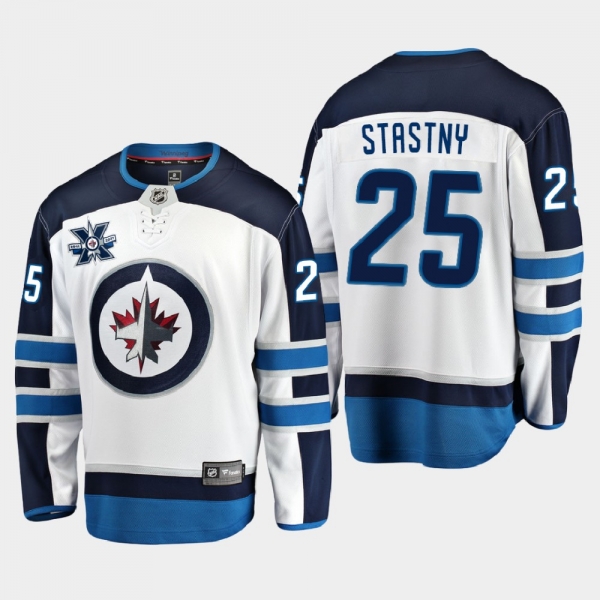 Winnipeg Jets Paul Stastny #25 2020-21 Away 10th Anniversary White Jersey - Men