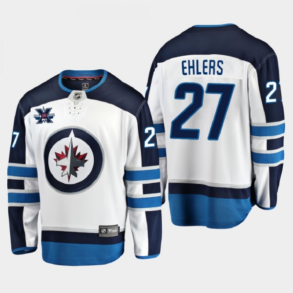 Winnipeg Jets #27 Nikolaj Ehlers 2020-21 10th Anniversary Away Honor Dale Hawerchuk White Jersey