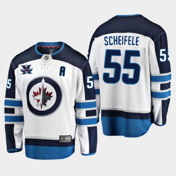 Winnipeg Jets #55 Mark Scheifele 2020-21 10th Anniversary Away Honor Dale Hawerchuk White Jersey