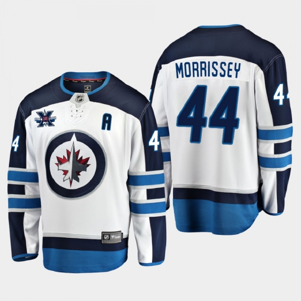 Winnipeg Jets #44 Josh Morrissey 2020-21 10th Anniversary Away Honor Dale Hawerchuk White Jersey