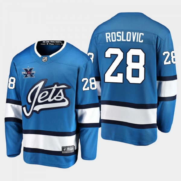 Men's JerseyWinnipeg Jets #28 Jack Roslovic 2020-21 10th Anniversary Alternate Honor Dale Hawerchuk Blue Jersey