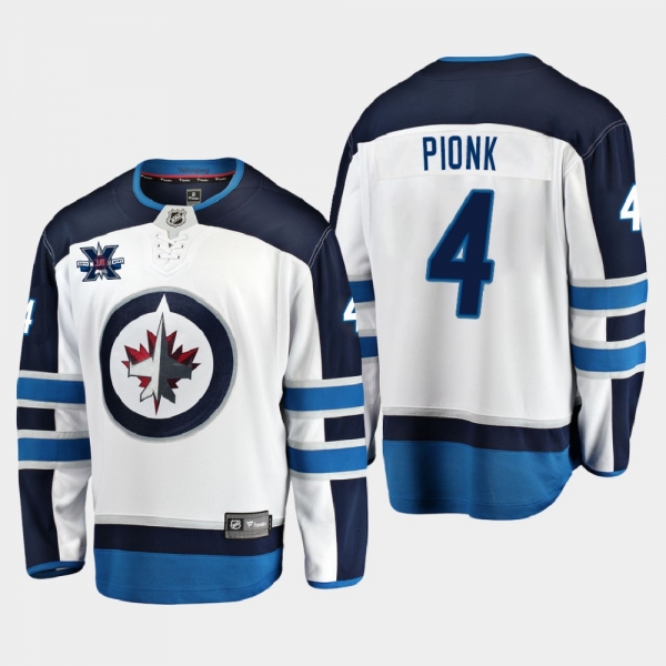 Winnipeg Jets #4 Neal Pionk 2020-21 10th Anniversary Away Honor Dale Hawerchuk White Jersey