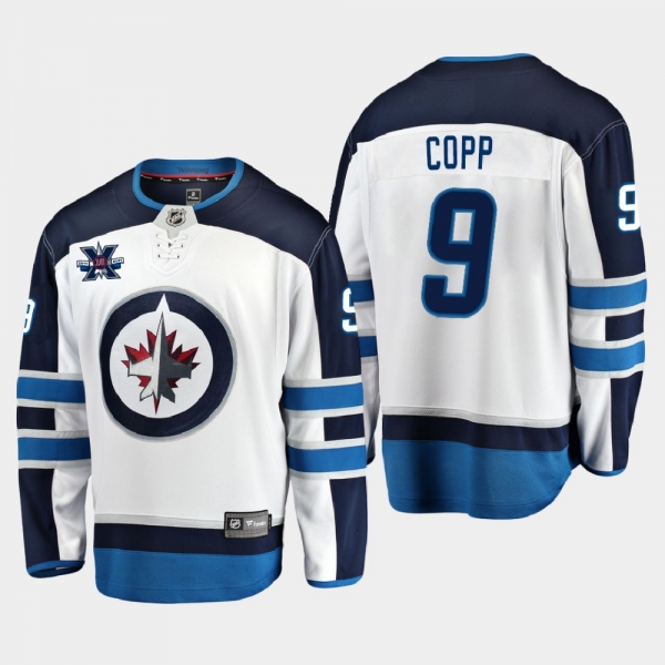 Winnipeg Jets #9 Andrew Copp 2020-21 10th Anniversary Away Honor Dale Hawerchuk White Jersey