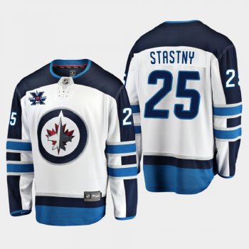 Men's JerseyWinnipeg Jets #25 Paul Stastny 2020-21 10th Anniversary Away Honor Dale Hawerchuk White Jersey