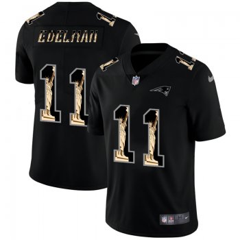 Men's New England Patriots #11 Julian Edelman Statue Of Liberty Black NFL Jersey