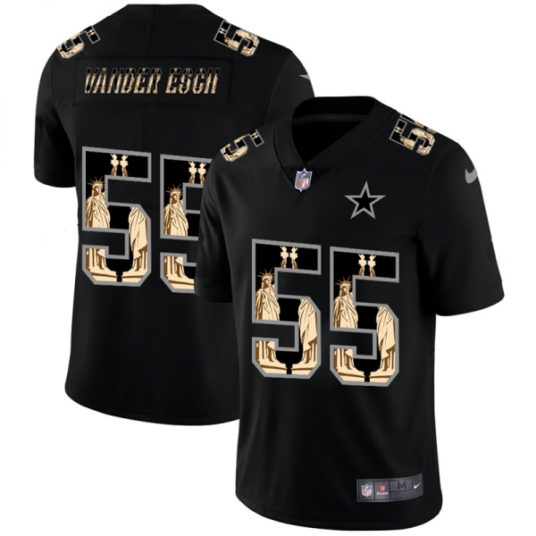 Men's Dallas Cowboys #55 Leighton Vander Esch Statue Of Liberty Black NFL Jersey