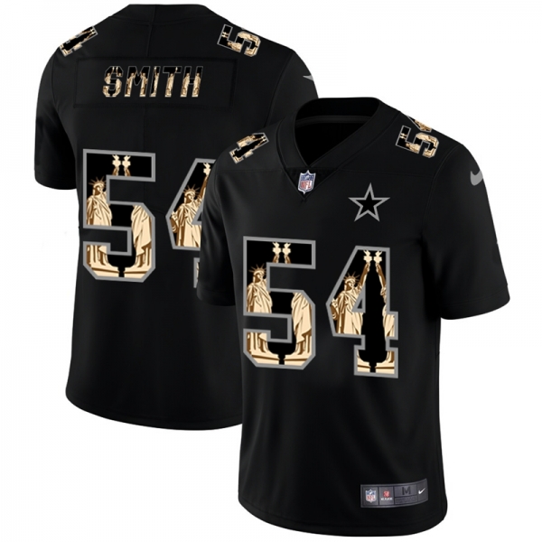 Men's Dallas Cowboys #54 Jaylon Smith Statue Of Liberty Black NFL Jersey