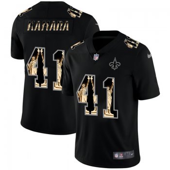 Men's New Orleans Saints #41 Alvin Kamara Statue Of Liberty Black NFL Jersey