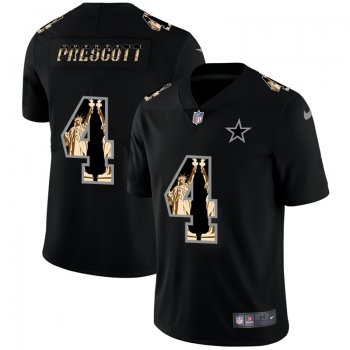 Men's Dallas Cowboys #4 Dak Prescott Statue Of Liberty Black NFL Jersey