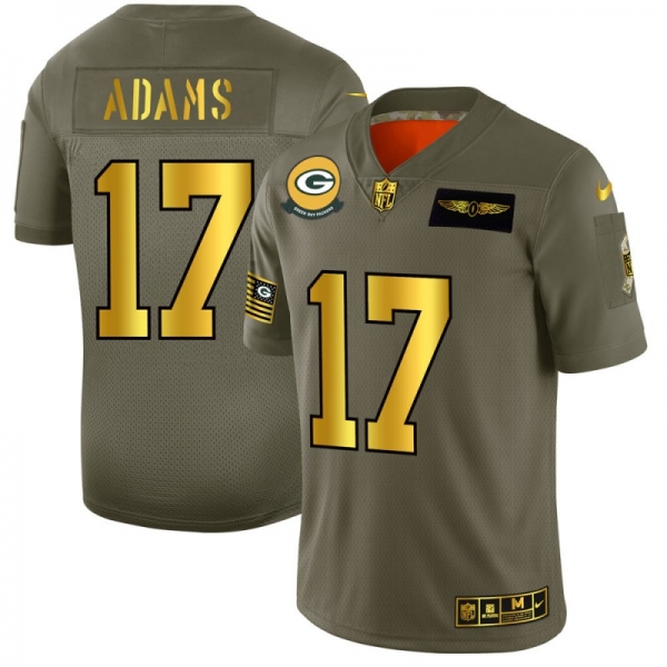 Men's Green Bay Packers #17 Davante Adams Gold Camo 2019 Salute to Service Limited Jersey