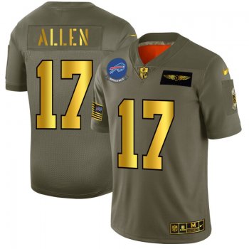 Men's Buffalo Bills #17 Josh Allen Gold Camo 2019 Salute to Service Limited Jersey