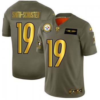 Men's Pittsburgh Steelers #19 JuJu Smith-Schuster Gold Camo 2019 Salute to Service Limited Jersey