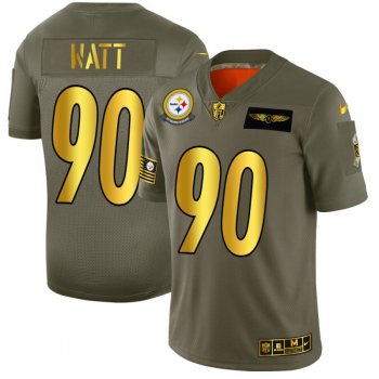 Men's Pittsburgh Steelers #90 J.J. Watt Gold Camo 2019 Salute to Service Limited Jersey