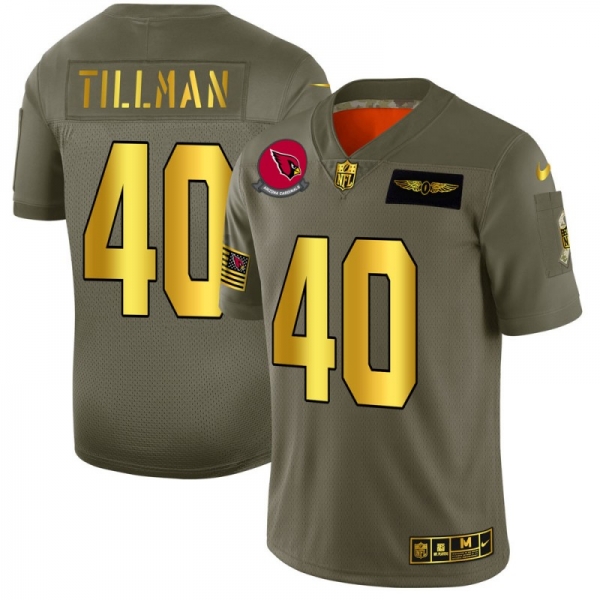 Men's Arizona Cardinals #40 Pat Tillman Gold Camo 2019 Salute to Service Limited Jersey