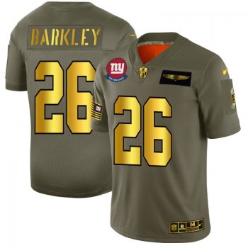 Men's New York Giants #26 Saquon Barkley Gold Camo 2019 Salute to Service Limited Jersey