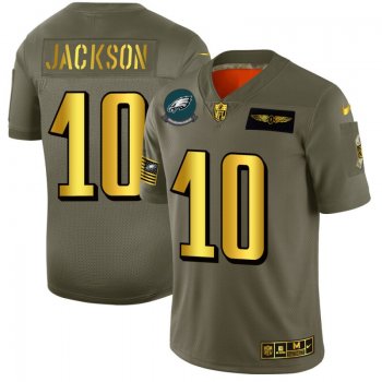 Men's Philadelphia Eagles #10 DeSean Jackson Gold Camo 2019 Salute to Service Limited Jersey