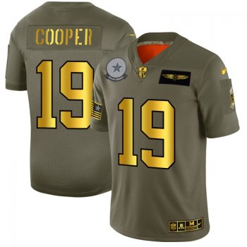 Men's Dallas Cowboys #19 Amari Cooper Gold Camo 2019 Salute to Service Limited Jersey