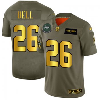 Men's New York Jets #26 Le'Veon Bell Gold Camo 2019 Salute to Service Limited Jersey