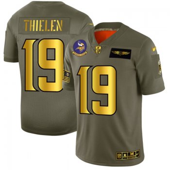 Men's Minnesota Vikings #19 Adam Thielen Gold Camo 2019 Salute to Service Limited Jersey