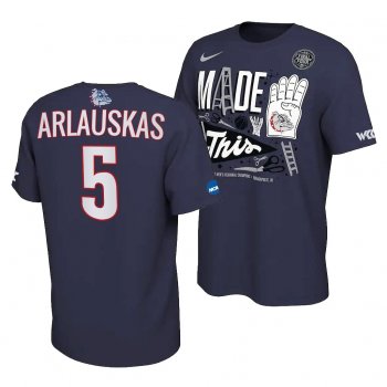 Gonzaga Bulldogs Martynas Arlauskas Navy 2021 March Madness Final Four T-Shirt