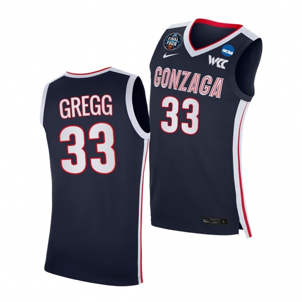 Gonzaga Bulldogs Ben Gregg 2021 March Madness Final Four Navy WCC Jersey