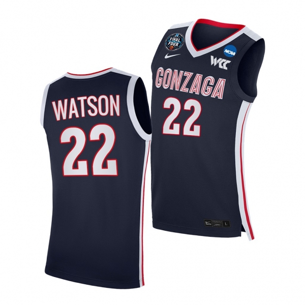 Gonzaga Bulldogs Anton Watson 2021 March Madness Final Four Navy WCC Jersey