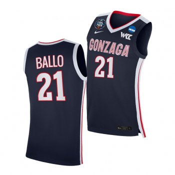 Gonzaga Bulldogs Oumar Ballo 2021 March Madness Final Four Navy WCC Jersey