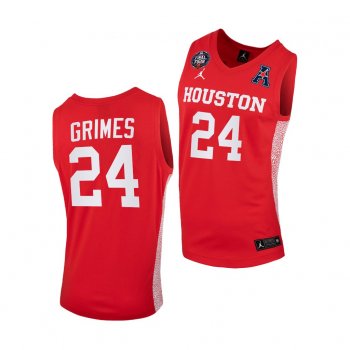 Houston Cougars Quentin Grimes 2021 March Madness Final Four Scarlet Home Jersey