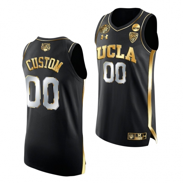 Custom UCLA Bruins 2021 March Madness Final Four Black Golden Authentic Jersey