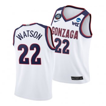 Gonzaga Bulldogs Anton Watson 2021 March Madness Final Four White WCC Jersey