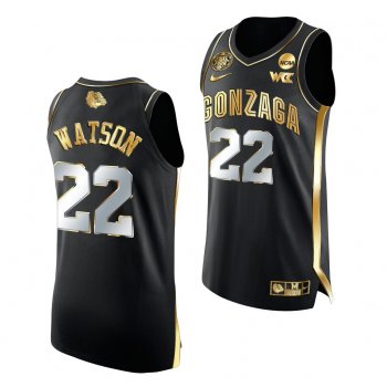 Anton Watson Gonzaga Bulldogs 2021 March Madness Final Four Black Golden Authentic Jersey