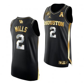 Caleb Mills Houston Cougars 2021 March Madness Final Four Black Golden Authentic Jersey