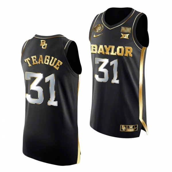 MaCio Teague Baylor Bears 2021 March Madness Final Four Black Golden Authentic Jersey