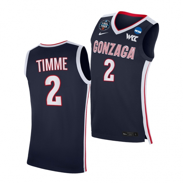 Gonzaga Bulldogs Drew Timme 2021 March Madness Final Four Navy WCC Jersey