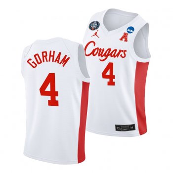 Houston Cougars Justin Gorham 2021 March Madness Final Four White Classic Jersey