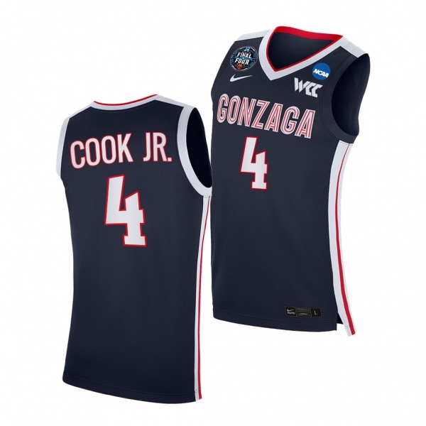 Gonzaga Bulldogs Aaron Cook Jr. 2021 March Madness Final Four Navy WCC Jersey