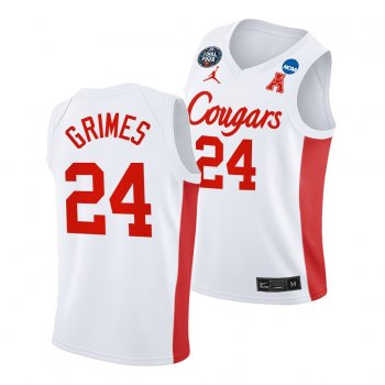 Houston Cougars Quentin Grimes 2021 March Madness Final Four White Classic Jersey