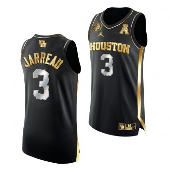 DeJon Jarreau Houston Cougars 2021 March Madness Final Four Black Golden Authentic Jersey