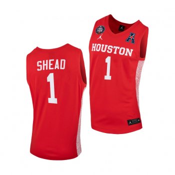 Houston Cougars Jamal Shead 2021 March Madness Final Four Scarlet Home Jersey