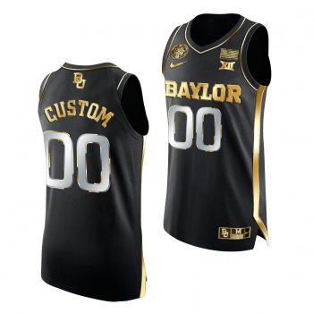 Custom Baylor Bears 2021 March Madness Final Four Black Golden Authentic Jersey