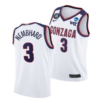 Gonzaga Bulldogs Andrew Nembhard 2021 March Madness Final Four White WCC Jersey