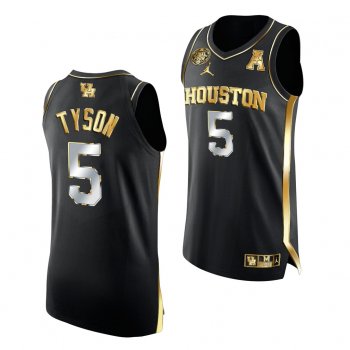 Cameron Tyson Houston Cougars 2021 March Madness Final Four Black Golden Authentic Jersey